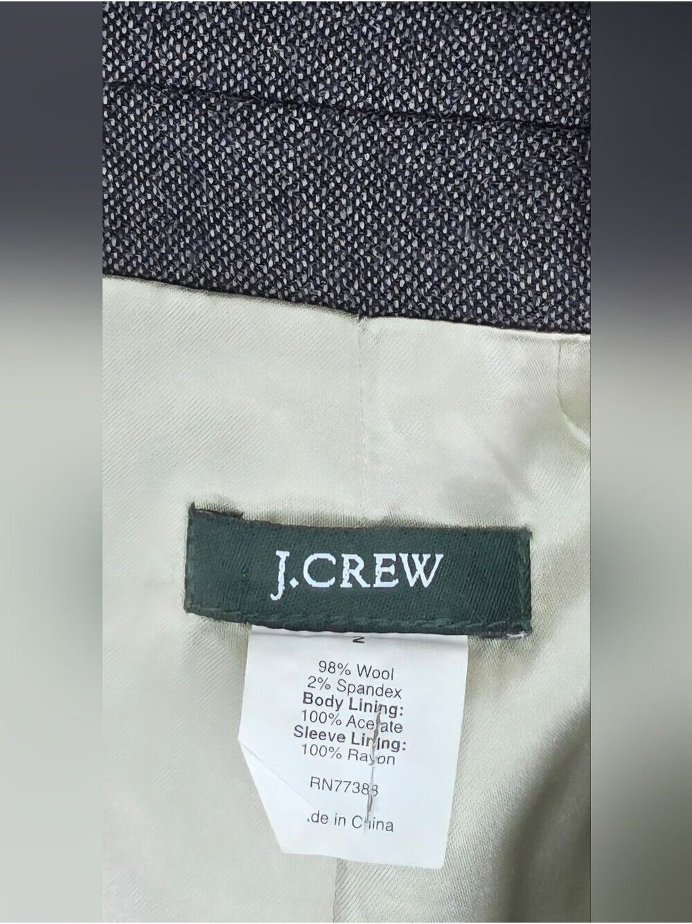 J.Crew Charcoal Gray Wool Schoolboy Blazer Classic Prep Ivy League Gossip Girl - Picture 11 of 13